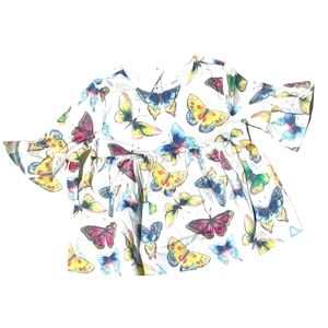 Gymboree Girls S 5-6 Butterfly Print Blouse